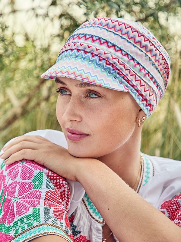 Drapierte Kappe Bambou UPF50+ Christine Headwear aus Bambus-Viskose Caretech®, weich und atmungsaktiv, ideal für empfindliche Ko