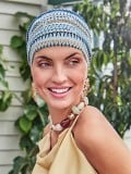 Chemo-Mütze Boho Christine Headwear: Bohème-Turban mit Faltenwurf-Effekt, Polyesterschleier und weicher, atmungsaktiver Bambus-V