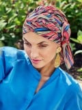 Bonnet-Turban Boho Twin Set Christine Headwear mit abnehmbarem Knotenband, bequem und weich bei Alopezie oder Chemotherapie