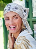 Bonnet-Turban Boho Twin Set Christine Headwear mit abnehmbarem Knotenband, bequem und weich bei Alopezie oder Chemotherapie