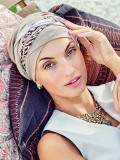 Turban-Mütze Boho Twin Set Christine Headwear mit abnehmbarem Knoten-Stirnband, komfortabel und weich bei Alopezie oder Chemothe
