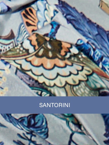 Bonnet Boho Haute Couture Christine Headwear mit eingenähtem Seidenband, erhältlich in infini chic, corsica und santorini.