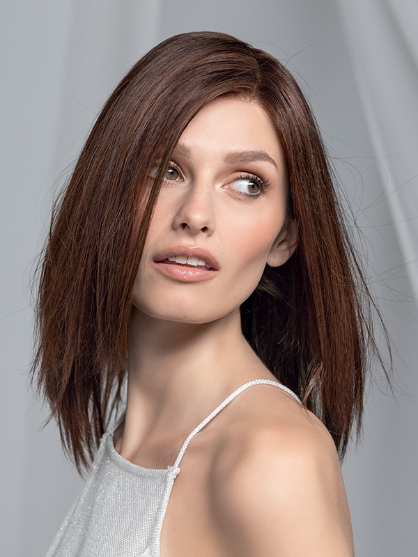 Perücke Ellen Wille Trinity Plus Deluxe: langer, glatter Bob Remy Hair 25–38 cm, handgefertigtes Monofilament, extra langer Fron