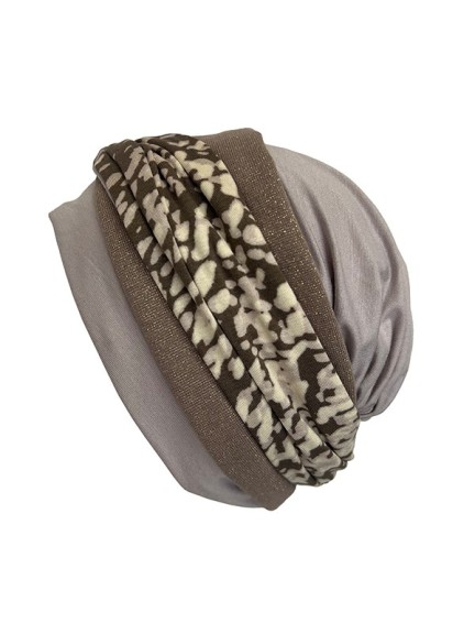 Turban-Set Nele von Gisela Mayer mit weicher Haube und integriertem Stirnband, komfortables 2-in-1-Modell in Einheitsgröße.