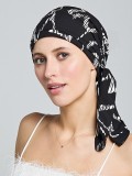 Turban Nola Short Gisela Mayer, mit halblagen Bändern zum Binden, 100% weiche und atmungsaktive Viskose, ideal bei Alopezie oder