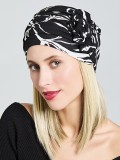 Turban Anna Printed Gisela Mayer: bedruckter Chemo-Turban mit Blumenmuster, weiche und atmungsaktive Bambusfütterung