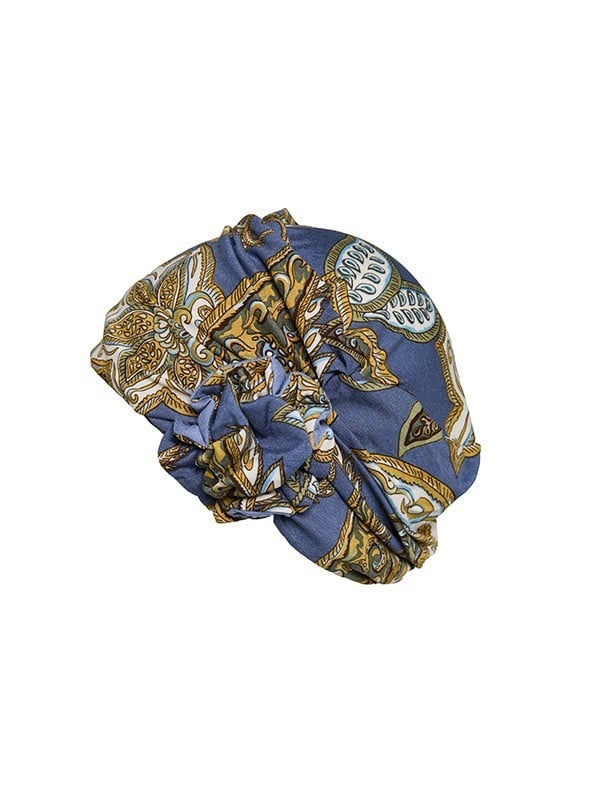 Turban Anna Printed Gisela Mayer: bedruckter Chemo-Turban mit Blumenmuster, weiche und atmungsaktive Bambusfütterung
