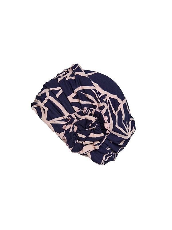 Turban Anna Printed Gisela Mayer: bedruckter Chemo-Turban mit Blumenmuster, weiche und atmungsaktive Bambusfütterung