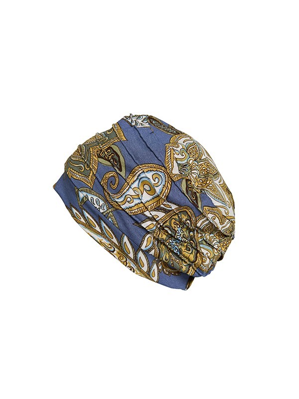 Turban Florida Printed von Gisela Mayer, gefaltetes bedrucktes Modell aus Bambusfaser, leicht, weich und atmungsaktiv für einen 