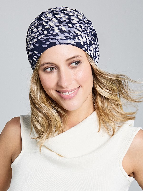 Turban Florida Printed von Gisela Mayer, gefaltetes bedrucktes Modell aus Bambusfaser, leicht, weich und atmungsaktiv für einen 