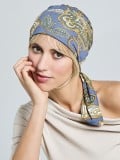 Turban Madrid Printed Gisela Mayer, Chemo-Turban-Tuch aus weicher Viskose mit Aufdruck, bequem und leicht zu knoten.