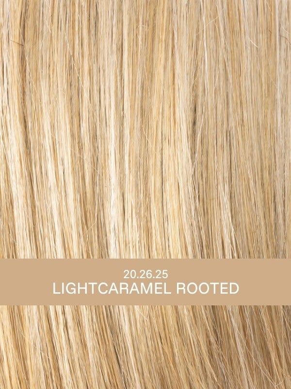 Perücke Amy Deluxe: kurzer Bob auf Kinnlänge, Seitenfransen, Rooted-Effekt (dunkle Ansätze) für ein natürliches und elegantes Er