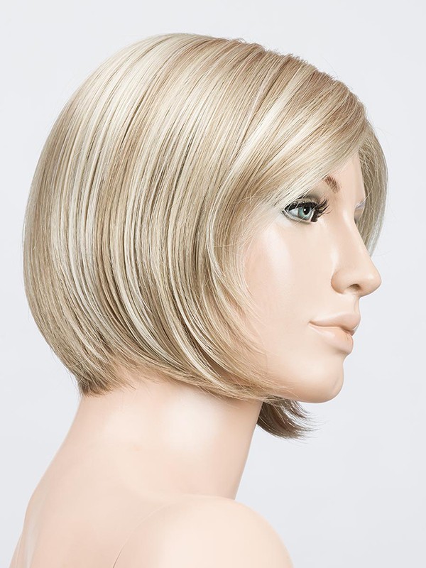 Perücke Amy Small Deluxe in kleiner Größe: Kinnlanger Bob, Seitenfransen, natürlicher Rooted/Mix-Effekt, Premium-Komfort (48–54 