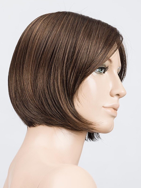 Perücke Amy Small Deluxe in kleiner Größe: Kinnlanger Bob, Seitenfransen, natürlicher Rooted/Mix-Effekt, Premium-Komfort (48–54 