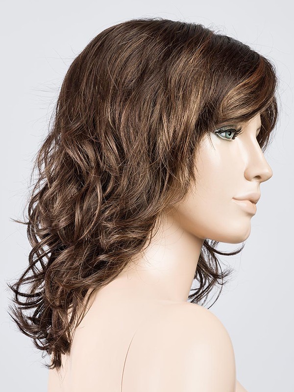 Perücke Beach Mono halblanges welliges Haar, Beach-Curls-Locken, Rooted-Effekt und gesträhntes Haar