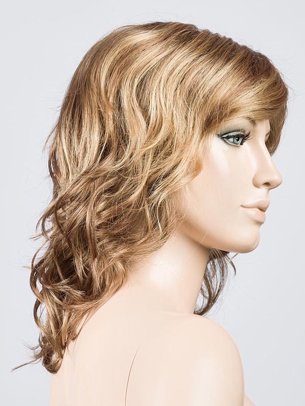 Perücke Beach Mono halblanges welliges Haar, Beach-Curls-Locken, Rooted-Effekt und gesträhntes Haar