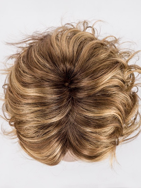 Perücke Beach Mono halblanges welliges Haar, Beach-Curls-Locken, Rooted-Effekt und gesträhntes Haar