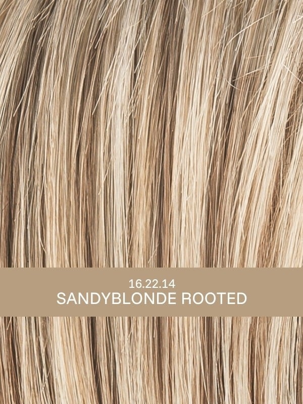 Perücke Beach Mono halblang wellig, Beach-Curls-Locken, Rooted-Effekt und gesträhntes Haar