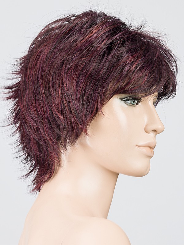 Perücke Click Hair Power: moderner, ausgedünnter Schnitt, lässig-ungekämmter Stil, dunkler Ansatzeffekt (rooted) oder gesträhnte