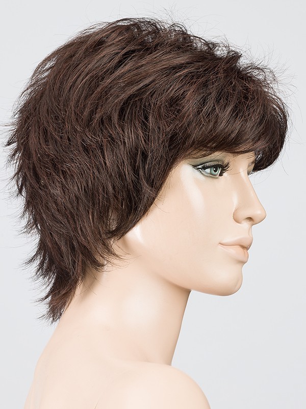 Perücke Click Hair Power: moderner, ausgedünnter Schnitt, lässig-ungekämmter Stil, dunkler Ansatzeffekt (rooted) oder gesträhnte
