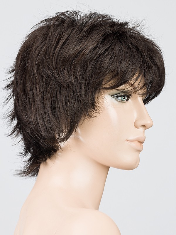 Perücke Click Hair Power: moderner, ausgedünnter Schnitt, lässig-ungekämmter Stil, dunkler Ansatzeffekt (rooted) oder gesträhnte
