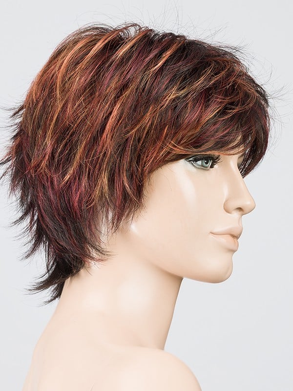 Perücke Click Hair Power: moderner, ausgedünnter Schnitt, lässig-ungekämmter Stil, dunkler Ansatzeffekt (rooted) oder gesträhnte