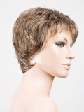 Kurze, gestufte und spitz zulaufende Perücke Foxy Small mit dunklem Ansatzeffekt und Balayage-Strähnen, für kleinen Kopfumfang 4
