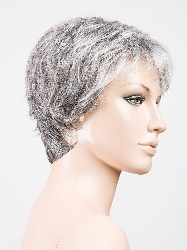 Kurze, gestufte und spitz zulaufende Perücke Foxy Small mit dunklem Ansatzeffekt und Balayage-Strähnen, für kleinen Kopfumfang 4