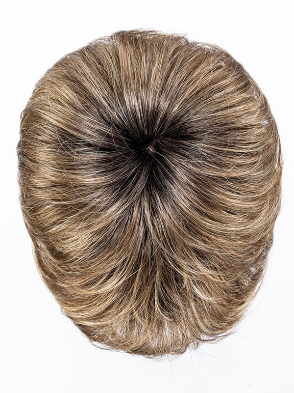 Kurze Perücke Gold: sehr natürliches Ergebnis, sportlicher und dynamischer Stil, Rooted-Effekt (Ansatz) und Mix-Effekt (Balayage
