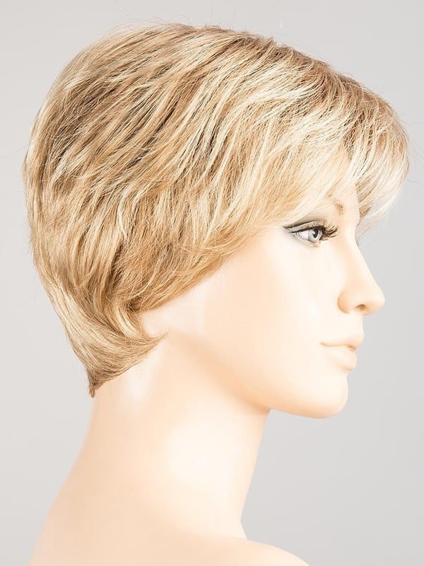 Kurze Perücke Gold: sehr natürliches Ergebnis, sportlicher und dynamischer Stil, Rooted-Effekt (Ansatz) und Mix-Effekt (Balayage