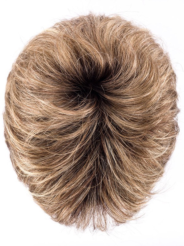Perücke Keira: spitz zulaufende Spitzen, Volumen und Bewegung, Rooted-Effekt (Ansatz) oder Mix (Balayage) für einen natürlichen 