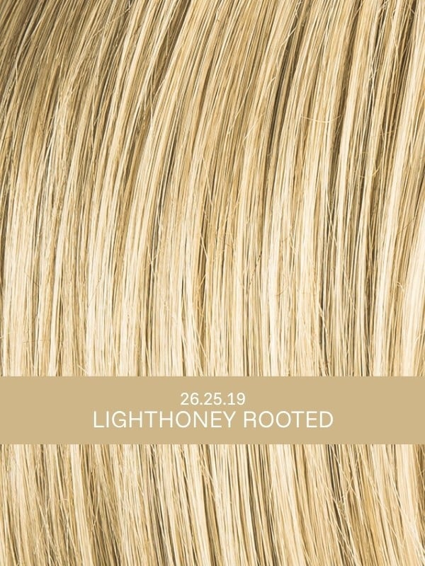 Perücke Lucky Mono Part: natürlicher Bob mit Scheitel, seitlichem Pony und Rooted-Effekt (dunkle Ansätze)
