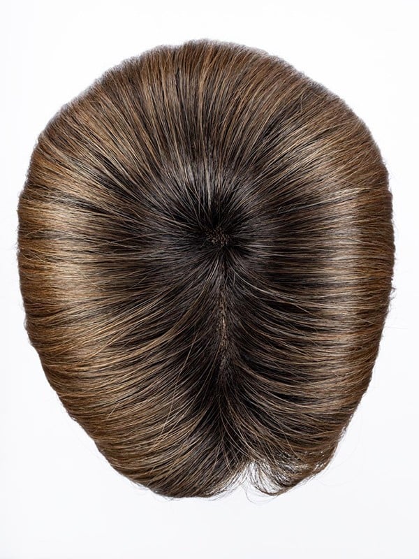 Perücke Mega Mono lang: Filmtüll-Verarbeitung, natürlicher Look, Optionen Rooted (dunkle Ansätze) oder Mix (Balayage-Strähnen).
