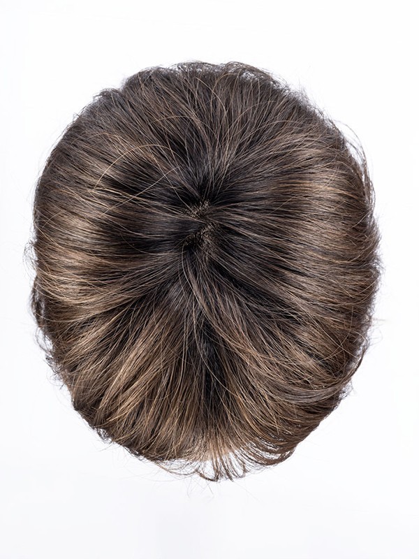 Perücke Pretty Hair Power: Hollywood-Locken und voluminöser Pony, schicker Look mit dunklem Ansatzeffekt oder Balayage-Mix.