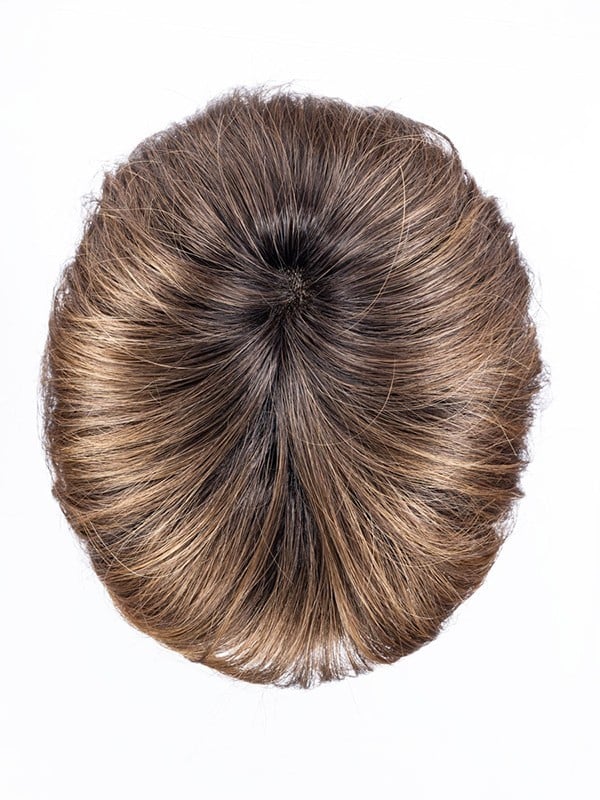 Perücke Pretty Hair Power: Hollywood-Locken und voluminöser Pony, schicker Look mit dunklem Ansatzeffekt oder Balayage-Mix.
