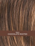 Perücke Pretty Hair Power: Hollywood-Locken und voluminöser Pony, schicker Look mit dunklem Ansatzeffekt oder Balayage-Mix.