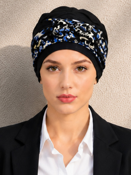 Turban Elsa MM Paris zweifarbig aus Bambusfaser, leicht und atmungsaktiv