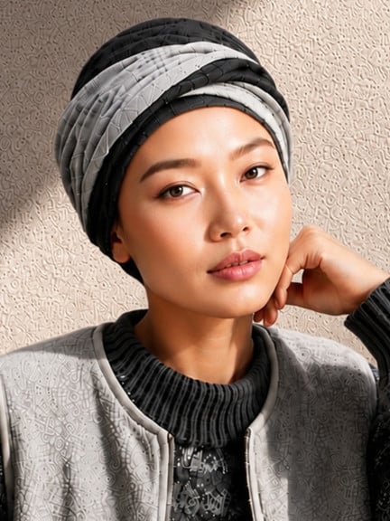 Turban Leslie MM Paris aus Bambus, zweifarbig und leicht zu binden