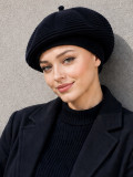 Baskenmütze Luc MM Paris in Taupe, Marine, Bordeaux, Schwarz oder Puderrosa