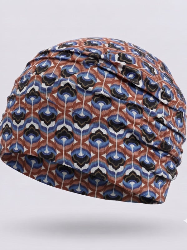 Turban Lora Volume Gisela Mayer im Retro-Print mit Falten und Volumeneffekt, weiches Futter aus Bambusviskose