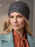 Turban Lora Volume Gisela Mayer im Retro-Print mit Falten und Volumeneffekt, weiches Futter aus Bambusviskose