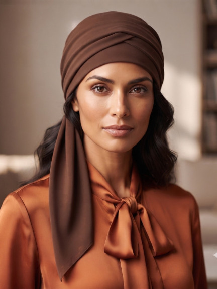 Turban-Set Lena Volume Uni Gisela Mayer, zweiteilige Kopfbedeckung in Uni-Farbe mit natürlichem Volumen und schlichtem Stil.