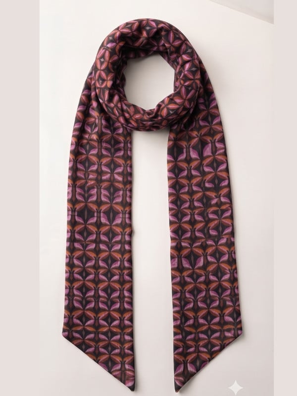 Zweiteiliges Turban-Set Lena Volume Printed von Gisela Mayer mit Volumen, erhältlich in Wine Red und Blue Jeans