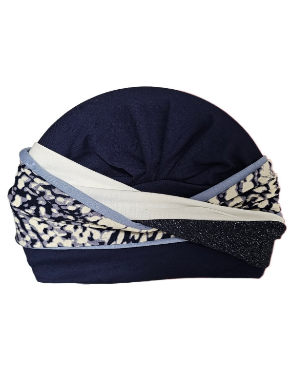 Turban Set Nele Gisela Mayer 2-in-1 aus Bambusviskose mit weicher Mütze und integriertem Stirnband, Einheitsgröße, bequem und at