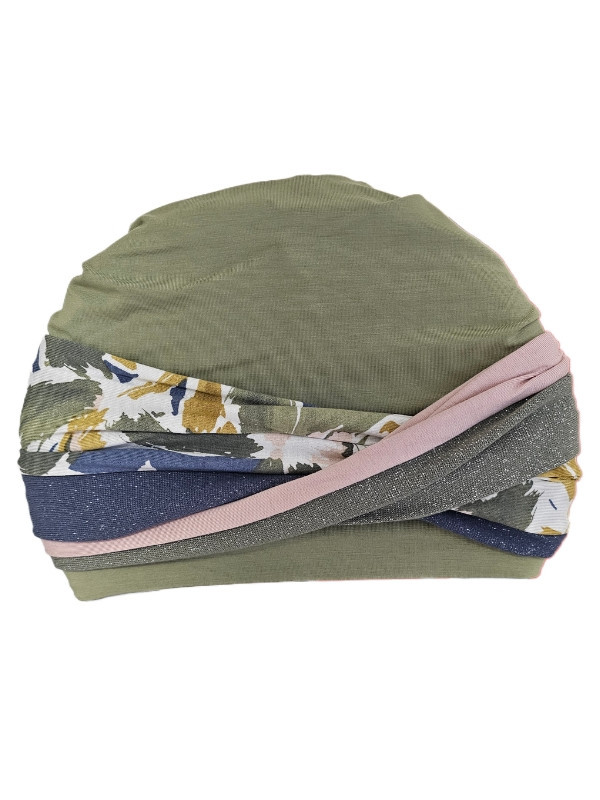 Turban Set Nele Gisela Mayer 2-in-1 aus Bambusviskose mit weicher Mütze und integriertem Stirnband, Einheitsgröße, bequem und at
