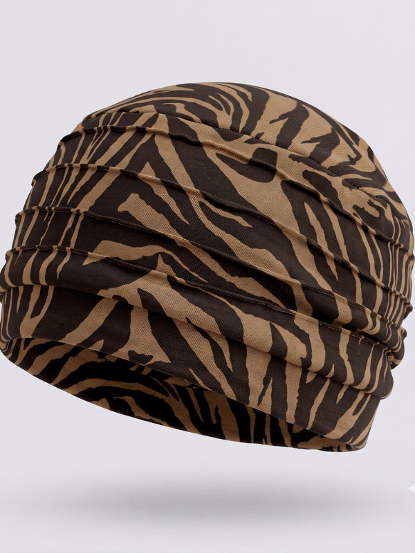 Turban Florida Printed Gisela Mayer, leicht und weich plissiert aus Bambusfaser, femininer Print für optimalen Komfort im Alltag