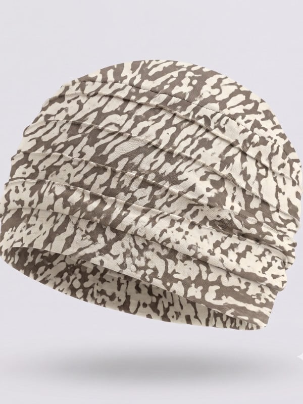 Turban Florida Printed Gisela Mayer, leicht und weich plissiert aus Bambusfaser, femininer Print für optimalen Komfort im Alltag