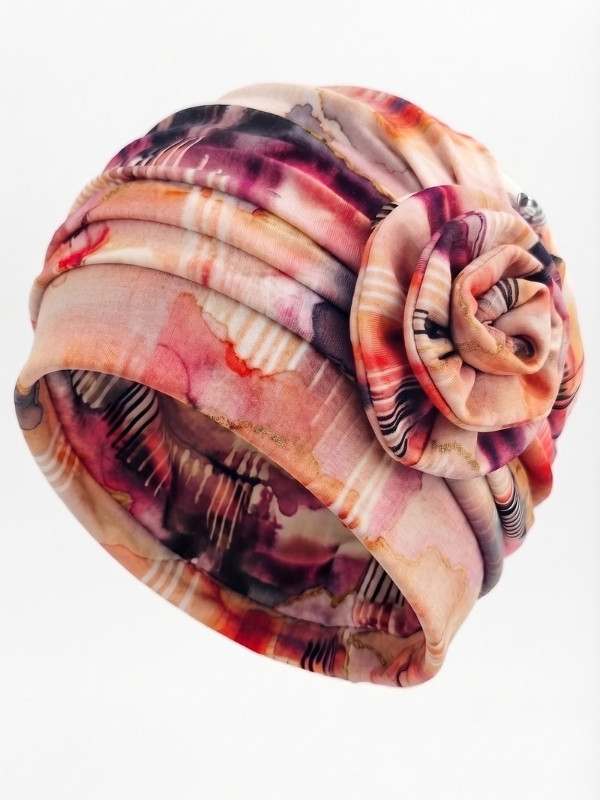 Turban Anna Printed Gisela Mayer bedruckt mit Blume