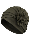 Turban Anna von Gisela Mayer aus Viskose mit dekorativer Blume, klassischer, bequemer und femininer Turban zum einfachen Überzie