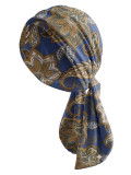 Turban Madrid Printed von Gisela Mayer aus Viskose, weicher und bequemer bedruckter Bindeturban, Einheitsgröße für einen feminin